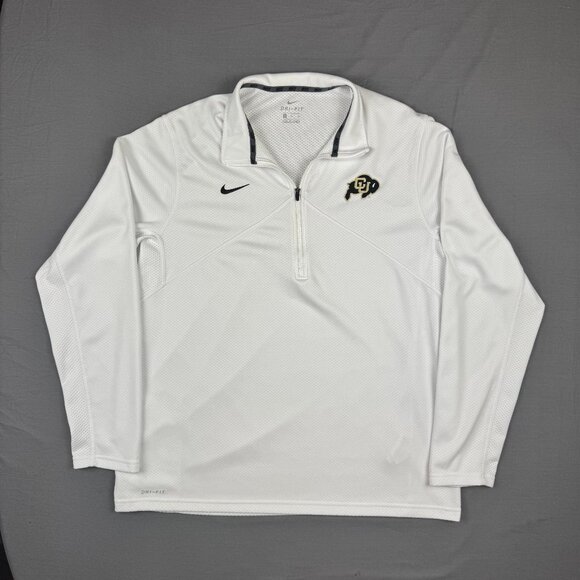 Colorado Buffaloes Mens XL NCAA Football White Nike Dri Fit Pullover 1/4 Zip - Picture 1 of 8